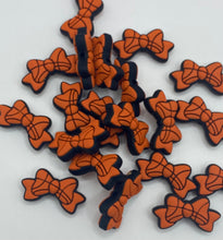Load image into Gallery viewer, 2 Sport Bow Silicone Focal Beads - great for pens, wristlets, cup charms
