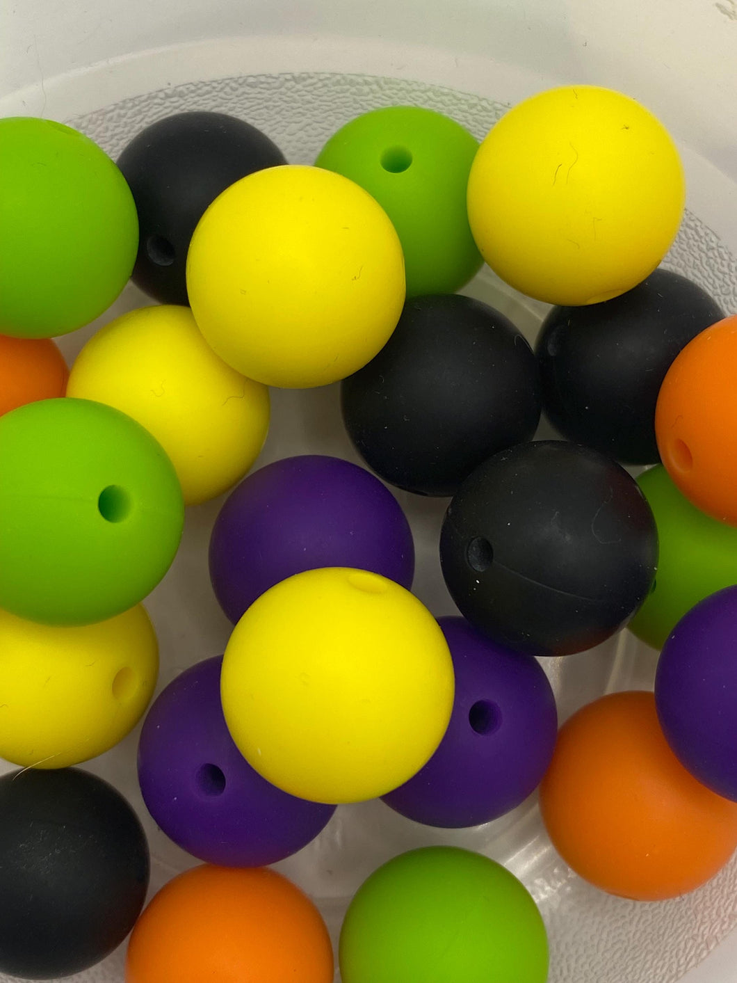 Trick or Treat Bead Mix - Solid Round  Silicone Beads - 15mm - 25 Beads