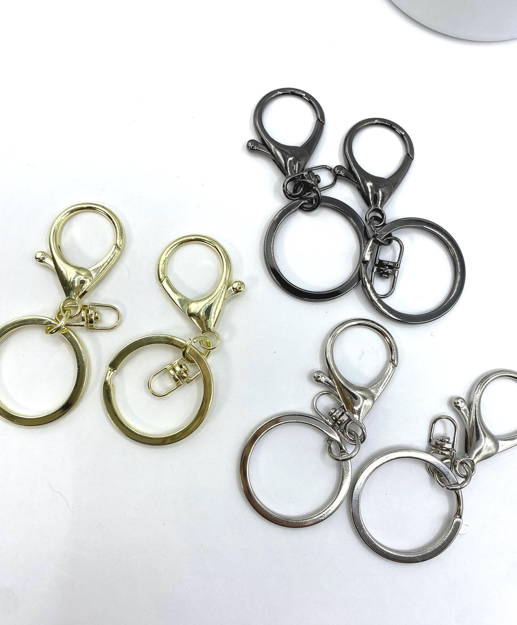 5 Keyrings, Metal Clasp, Lobster Claw Clasp, available in 3 colors