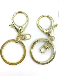 5 Keyrings, Metal Clasp, Lobster Claw Clasp, available in 3 colors