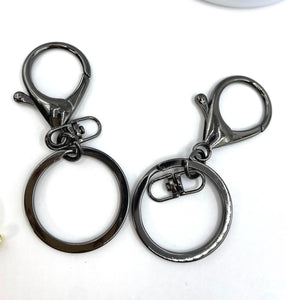 5 Keyrings, Metal Clasp, Lobster Claw Clasp, available in 3 colors