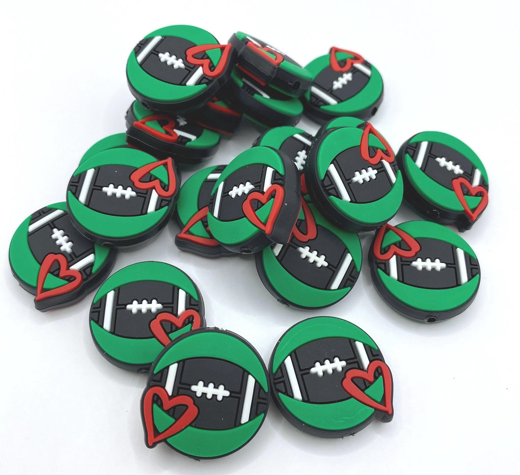 Football Silicone Focal Bead