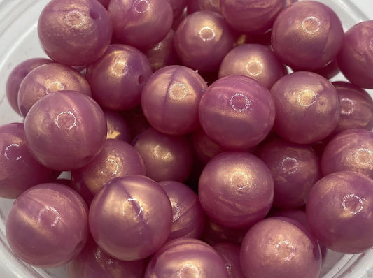 Pink Pearl Silicone Beads