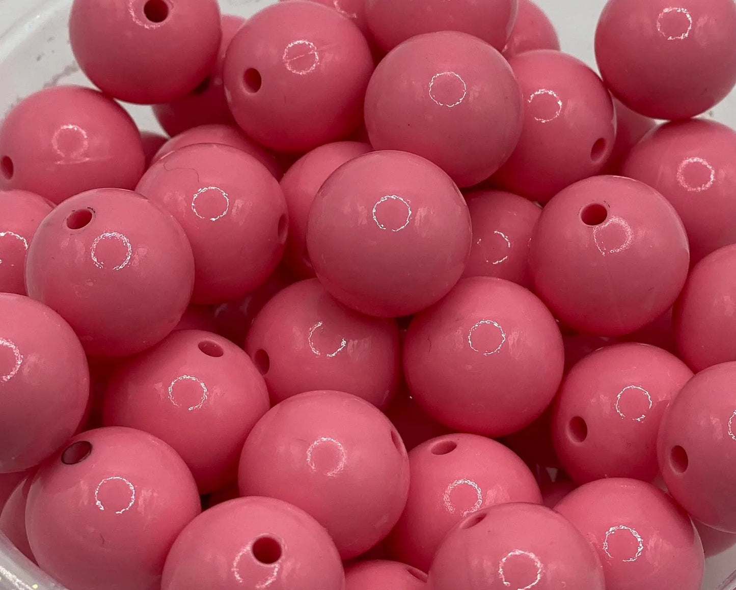 Pink Shiny Silicone Beads