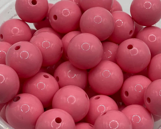 Pink Shiny Silicone Beads