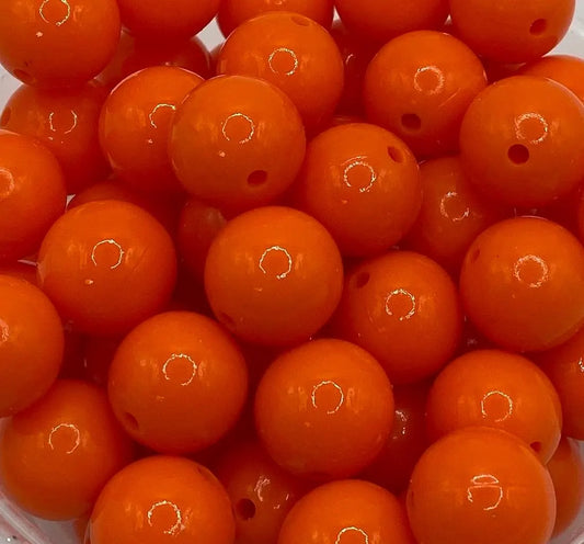 Orange Shiny Silicone Beads