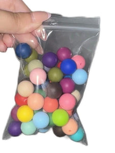 Mixed Bag of Solid Silicone Beads - 15mm - 50 Beads