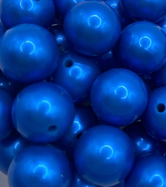 Blue Metallic Silicone Beads