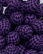 Purple Checkered Silicone Beads