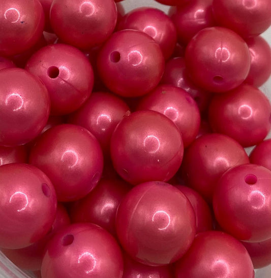 Pink Metallic Silicone Beads