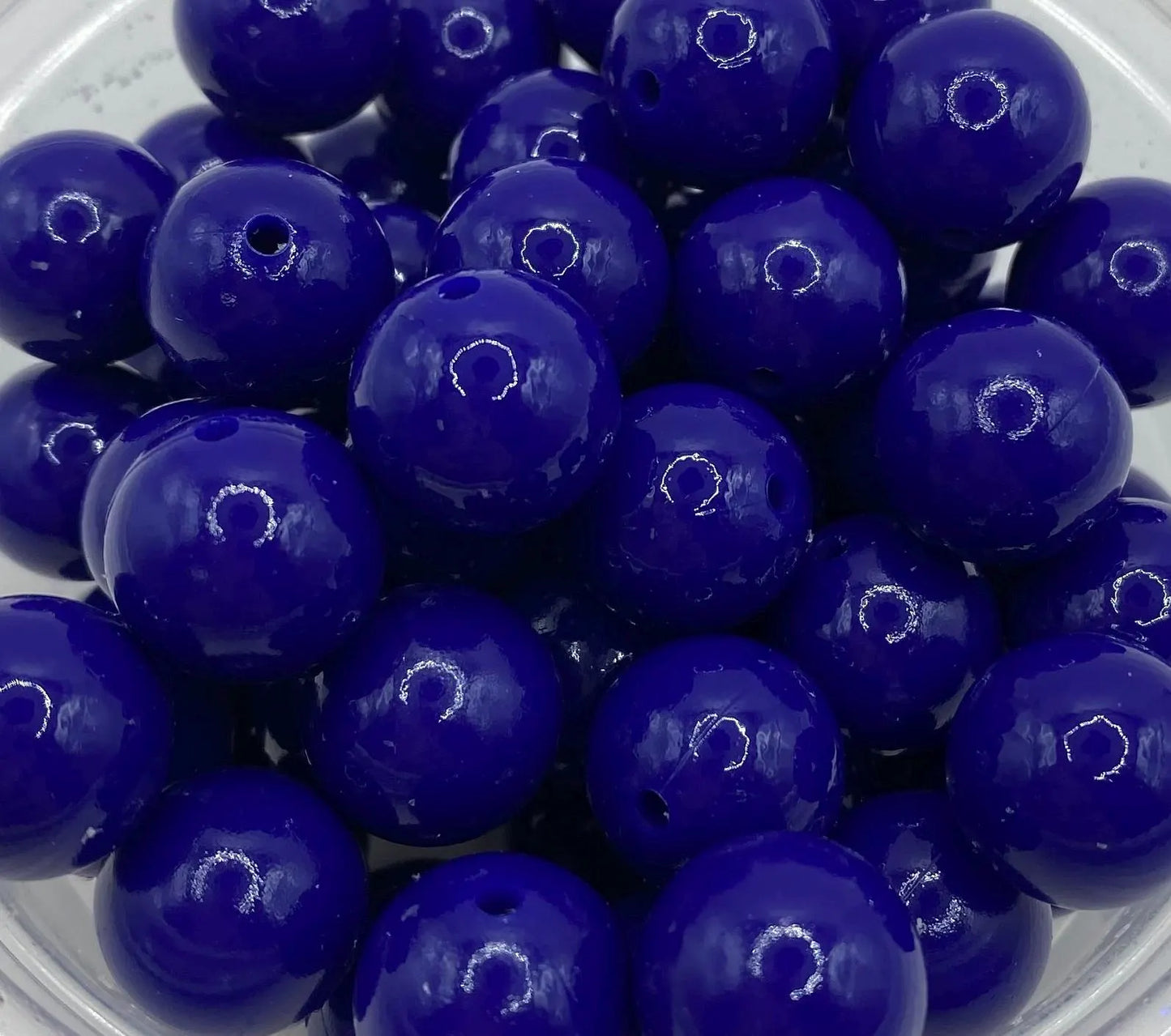Navy Blue Shiny Silicone Beads