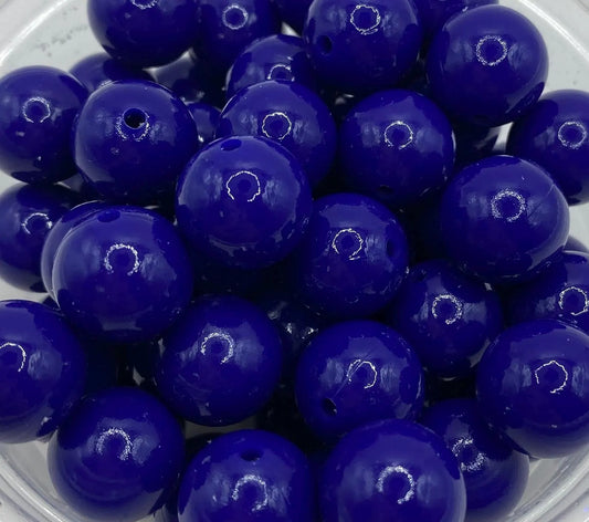 Navy Blue Shiny Silicone Beads