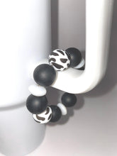 Load image into Gallery viewer, Black and White Cow Silicone Tumbler Cup Charm
