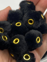 Load image into Gallery viewer, 10 Fuzzy Spacer  Beads - 20 mm - Black
