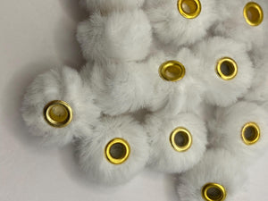 10 Fuzzy Spacer  Beads - 20 mm - White