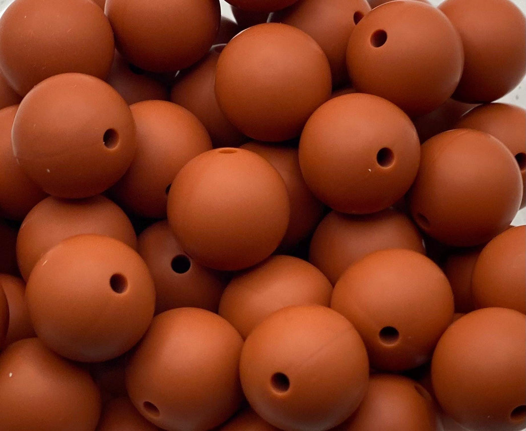 10 Autumn Glaze Solid Round  Silicone Beads - 15mm