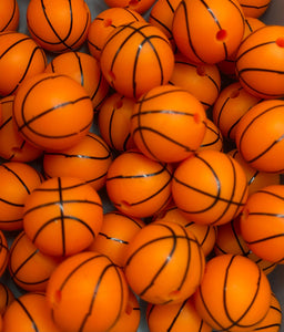 Basketball Silicone Beads 10 count