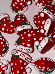 Santa Hat 3D Silicone Focal Bead