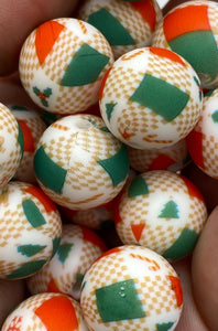 10 Christmas  Pattern  Silicone Beads - 15mm