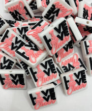 Load image into Gallery viewer, Live Love Cheer Silicone  Focal Bead - Cheerleading
