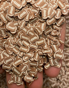 Football Polymer Clay Slices 5mm.  0.5 oz bag