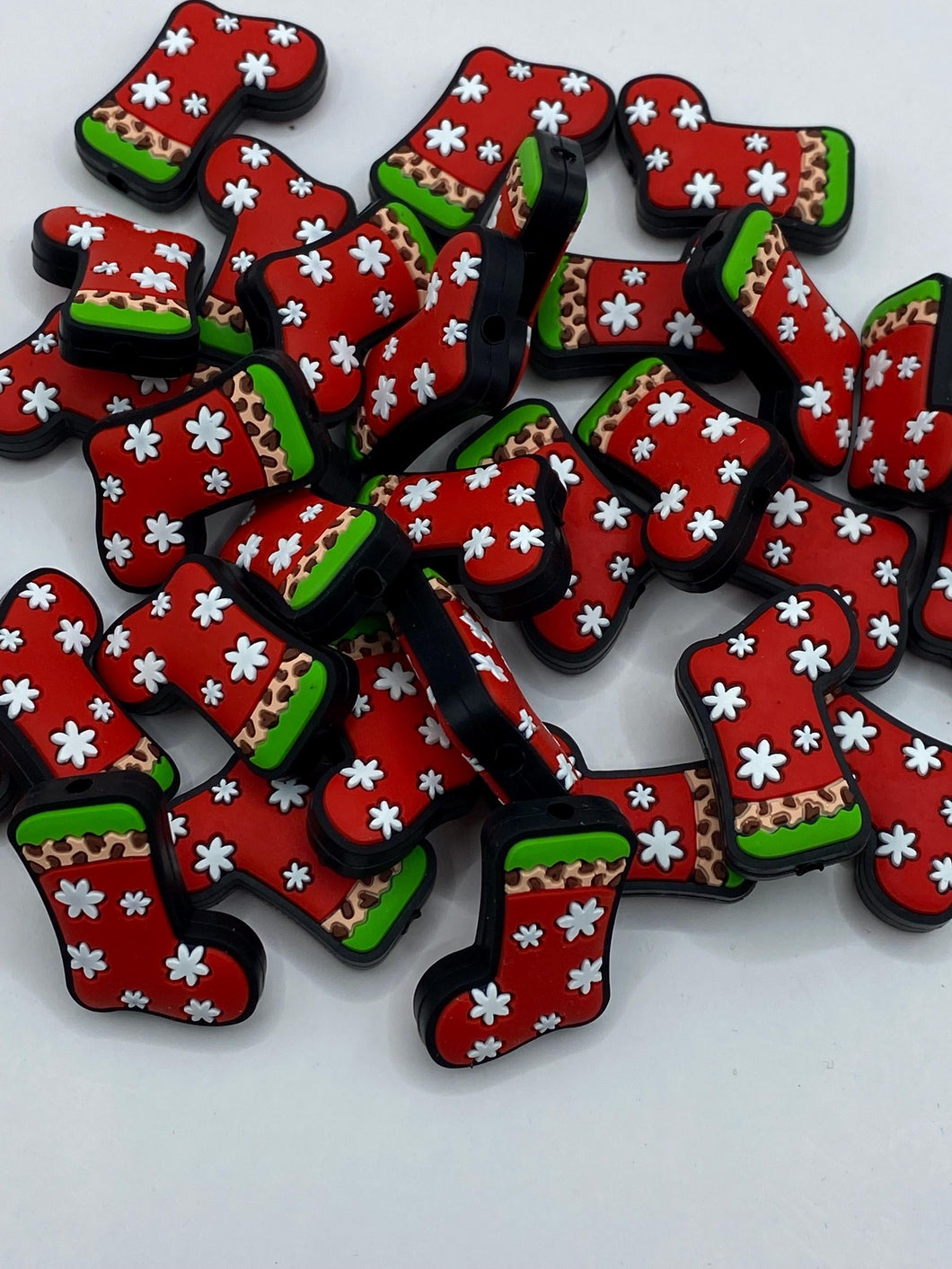 Christmas Stocking Silicone Focal Bead