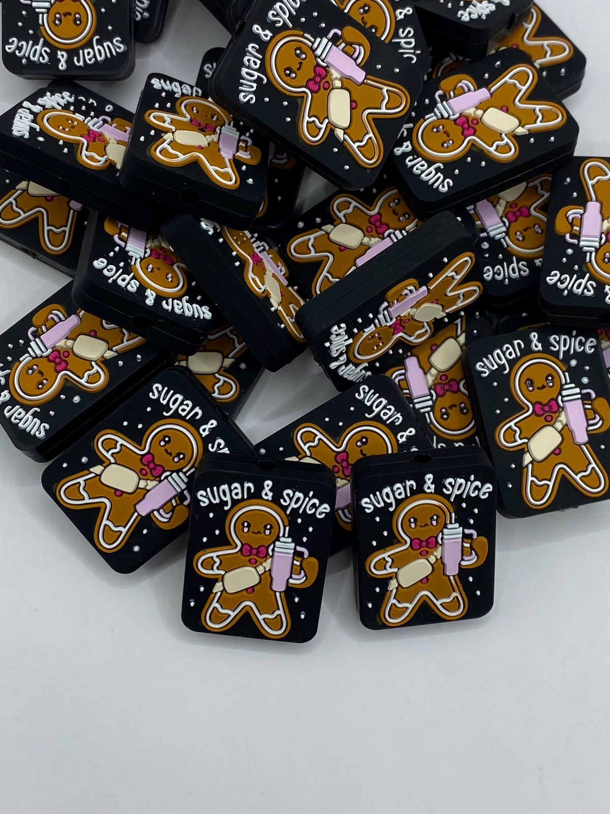 Sugar and Spice Gingerbread Silicone Focal Bead