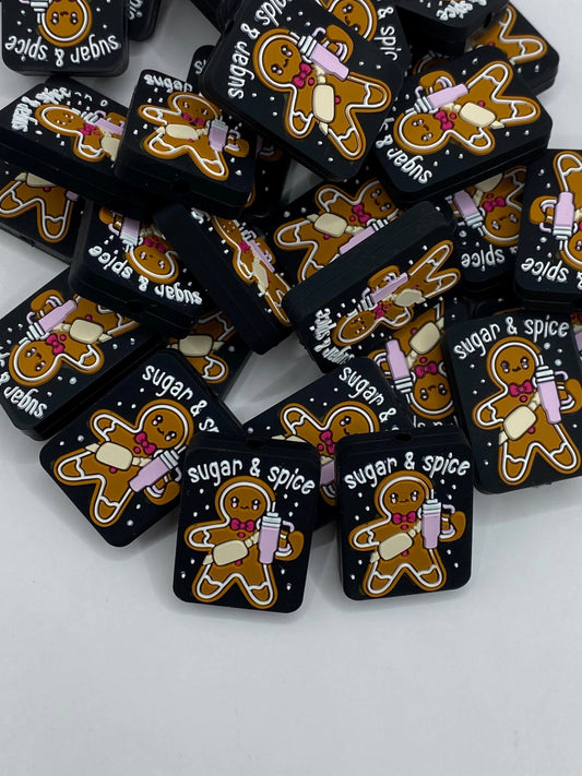 Sugar and Spice Gingerbread Silicone Focal Bead