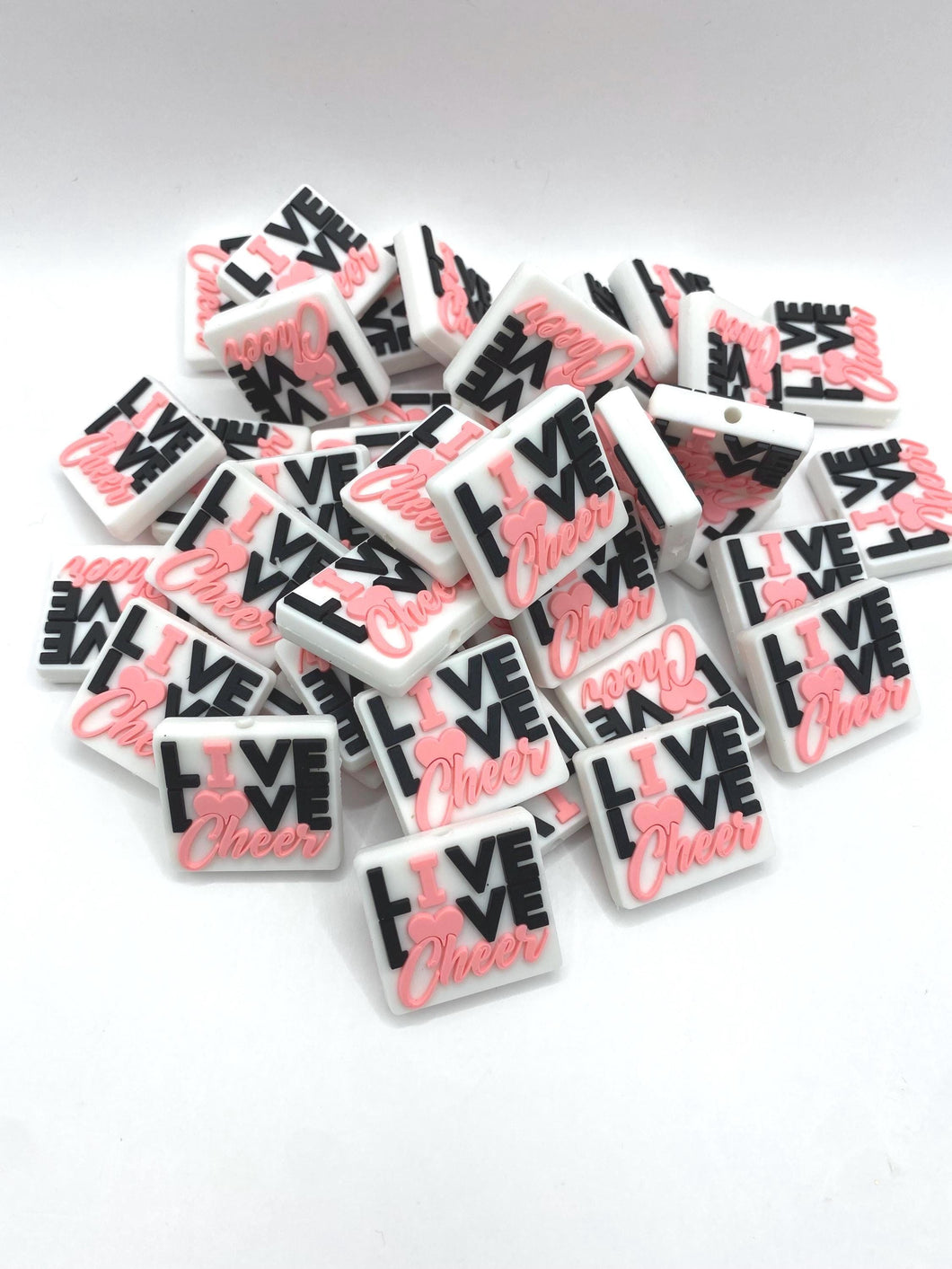 Live Love Cheer Silicone  Focal Bead - Cheerleading