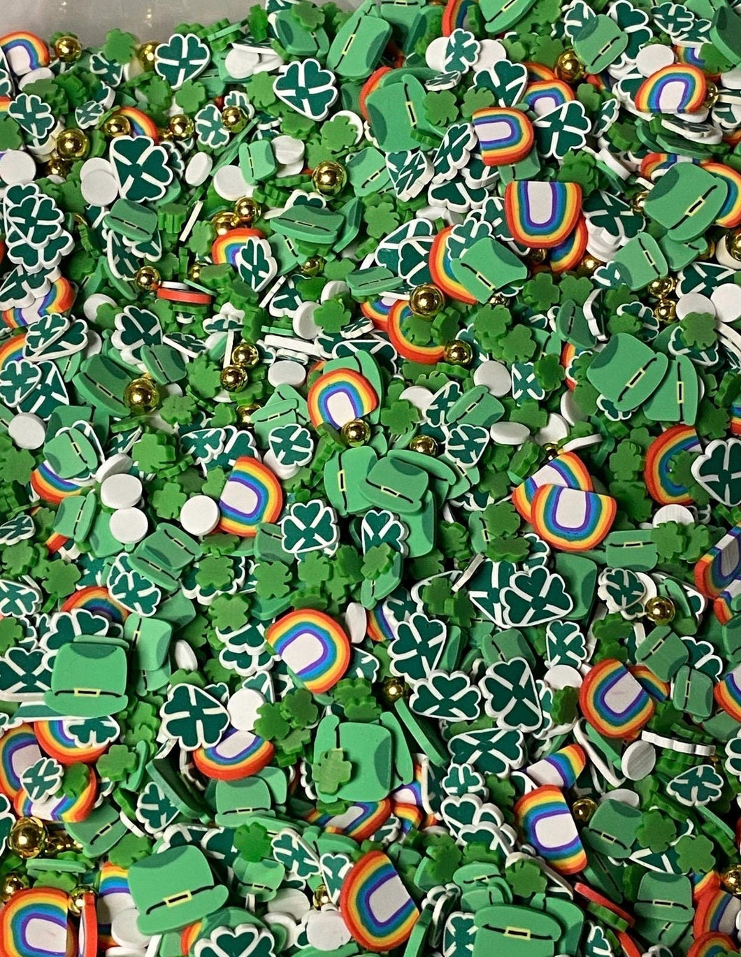 St Patrick’s Day Polymer Clay Slices 5mm.  0.5 oz bag