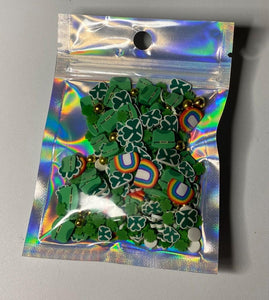 St Patrick’s Day Polymer Clay Slices 5mm.  0.5 oz bag