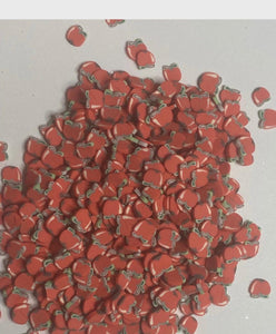 Apple Polymer Clay Slices 5mm.  0.5 oz bag