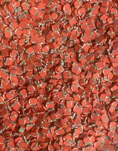 Apple Polymer Clay Slices 5mm.  0.5 oz bag