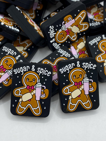 Sugar and Spice Gingerbread Silicone Focal Bead