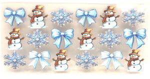 Snowman  UV DTF 16oz cup wrap - double sided - Permanent Decal - Ready to apply