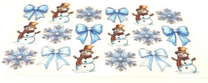 Snowman  UV DTF 16oz cup wrap - double sided - Permanent Decal - Ready to apply