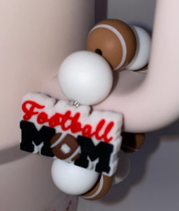 Football Mom  Beaded Cup Charm - cup handle charm - tumbler charm - accessories