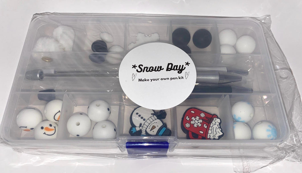 Snow Day DIY Bead Kit -Silicone Beads - make your own pens