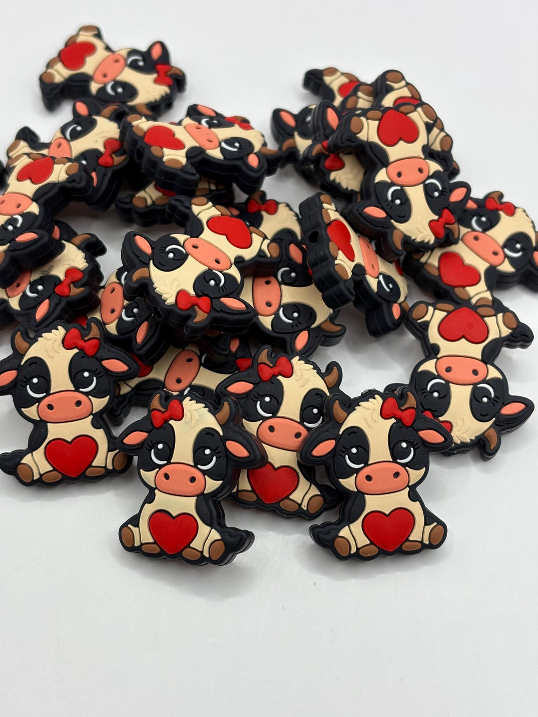 Valentine Cow Silicone Focal Bead Valentine’s Day