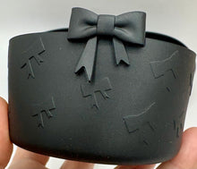Load image into Gallery viewer, Black Bow Textured Tumbler Boot - Silicone Boot- Tumbler Accessories
