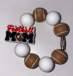 Football Mom  Beaded Cup Charm - cup handle charm - tumbler charm - accessories