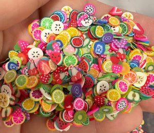 Fruit Polymer Clay Slices 5mm.  0.5 oz bag