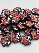 Load image into Gallery viewer, Love Cows Silicone Focal Bead Valentine’s Day
