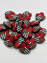 Load image into Gallery viewer, Hearts Silicone Focal Bead Valentine’s Day
