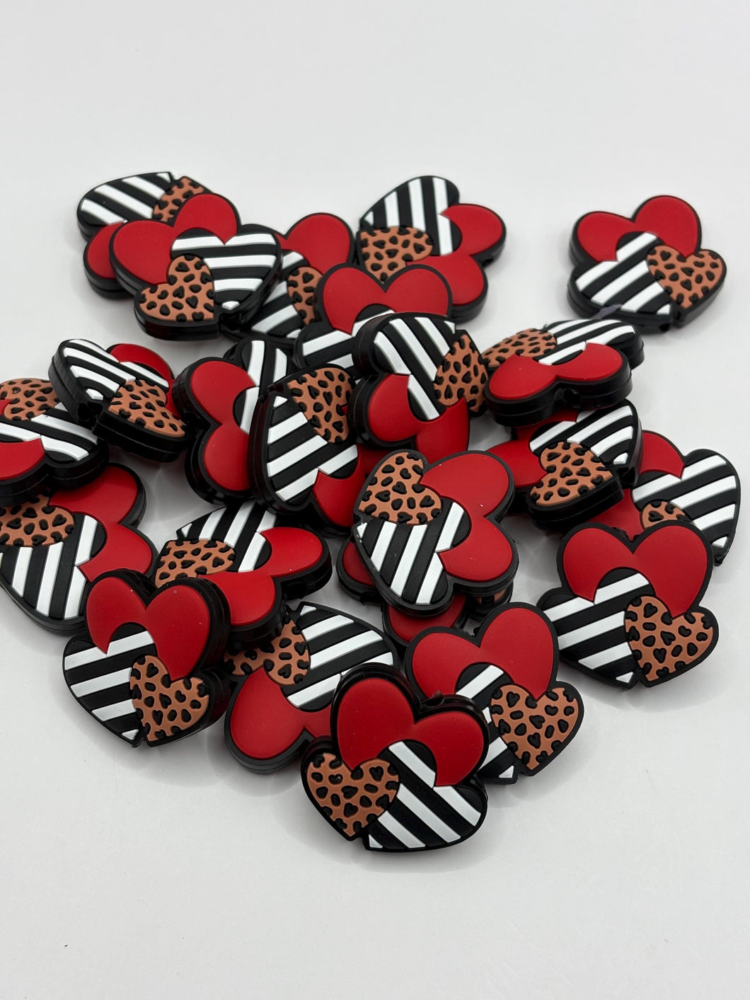 Hearts Silicone Focal Bead Valentine’s Day