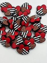 Load image into Gallery viewer, Hearts Silicone Focal Bead Valentine’s Day
