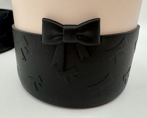 Black Bow Textured Tumbler Boot - Silicone Boot- Tumbler Accessories