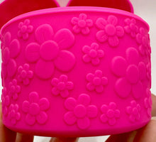 Load image into Gallery viewer, Bright Pink  Floral Textured Tumbler Boot - Silicone Boot- Tumbler Accessories
