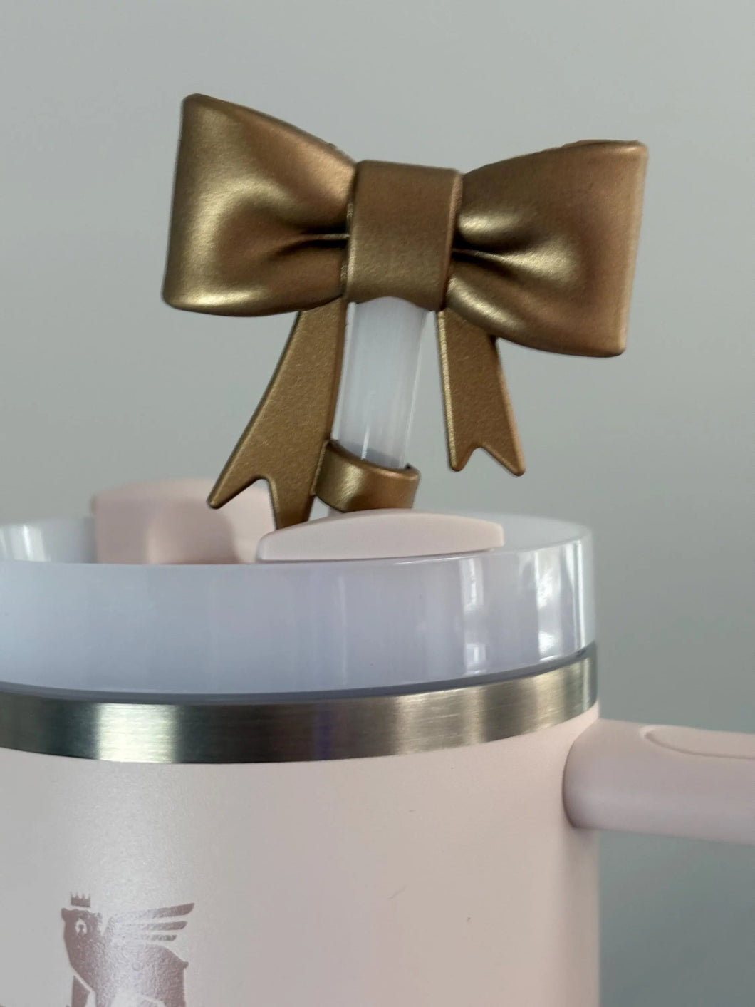 Bronze Bow Silicone Straw Topper - Tumbler Straw Topper