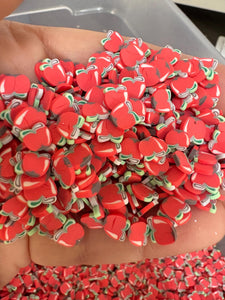 Apple Polymer Clay Slices 5mm.  0.5 oz bag